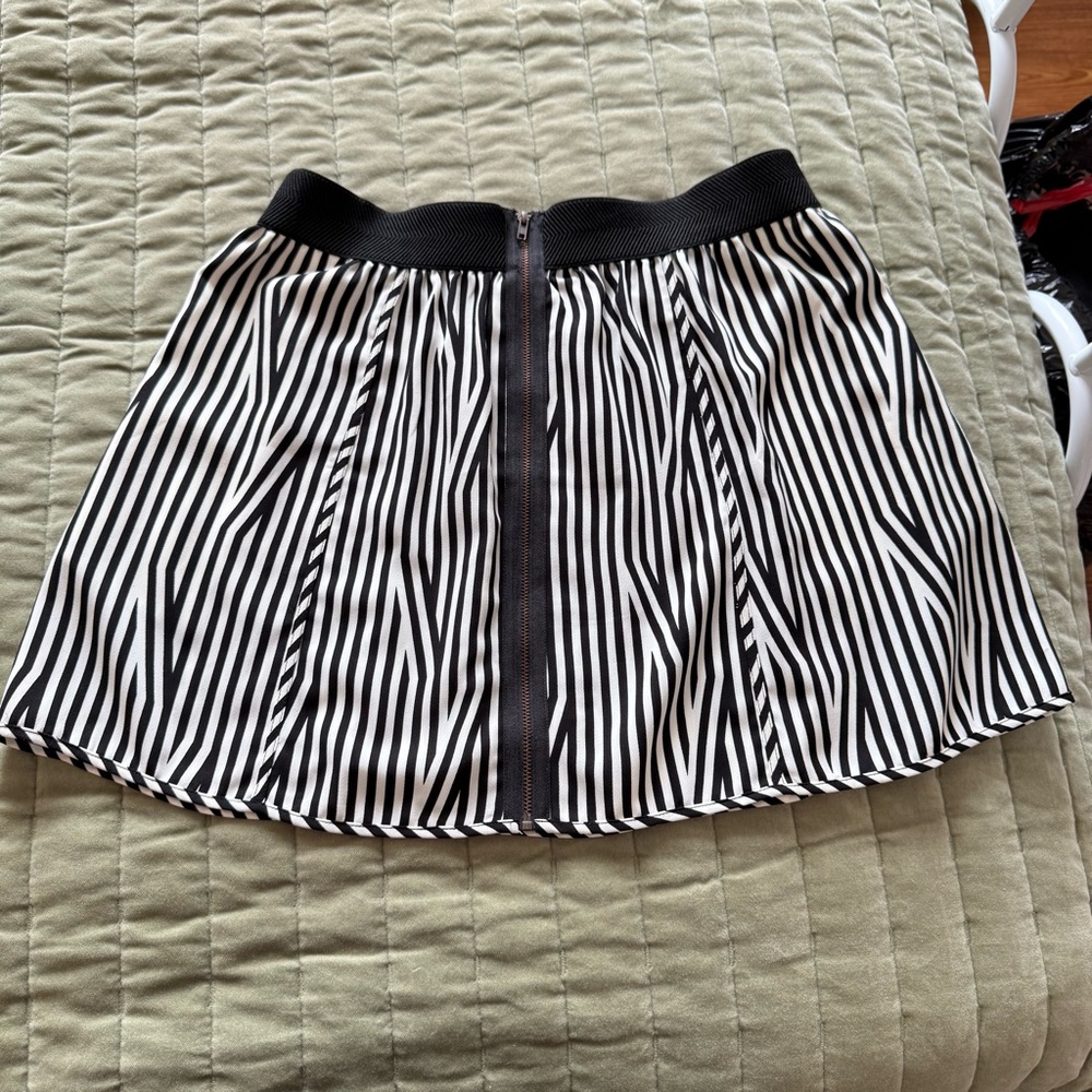 Silence + Noise Black and White Skater Mini Skirt